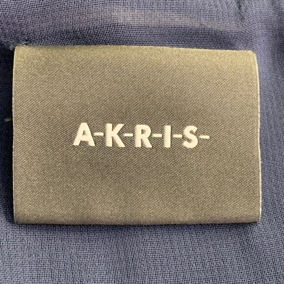 AKRIS Size 12 Navy Wool Crepe Sleeveless Knee Length Sheath Dress - Picture 4 of 7